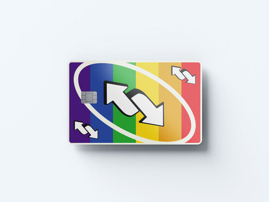Watercolor reverse rainbow design | credit card sticker | small chip | credit card skin for nursery and home wall decor.
