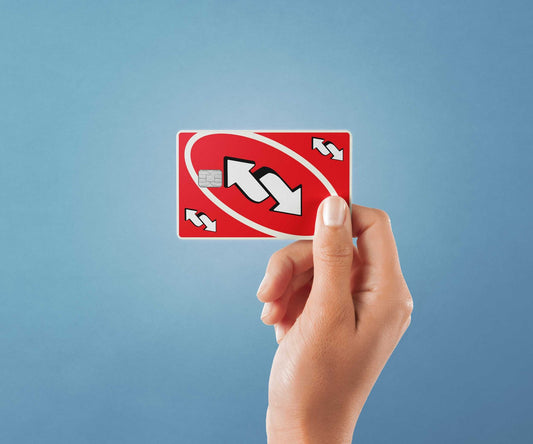 Watercolor reverse red design | credit card sticker | small chip | credit card skin for nursery and home wall decor.