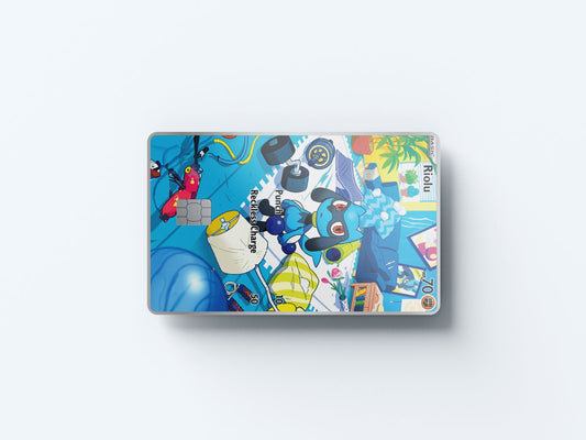 Watercolor rio lure reckless charge design | credit card sticker | small chip | credit card skin for nursery and home wall decor.