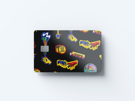 Watercolor rise grind design | credit card sticker | small chip | credit card skin for nursery and home wall decor.