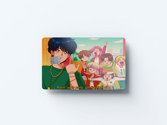 Watercolor rolling up design | credit card sticker | small chip | credit card skin for nursery and home wall decor.