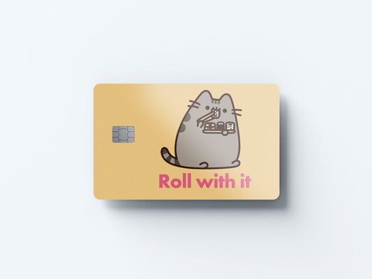 Watercolor roll with it design | credit card sticker | small chip | credit card skin for nursery and home wall decor.