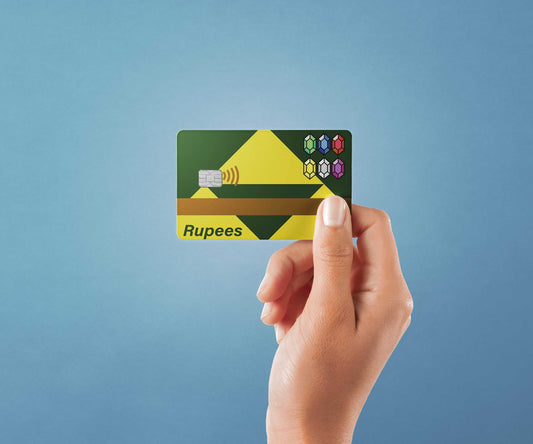 Watercolor rupees design | credit card sticker | small chip | credit card skin for nursery and home wall decor.