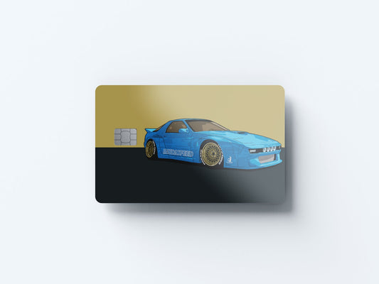 Watercolor rx7 fc design | credit card sticker | small chip | credit card skin for nursery and home wall decor.