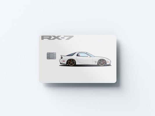 Watercolor rx7 fd3s design | credit card sticker | small chip | credit card skin for nursery and home wall decor.