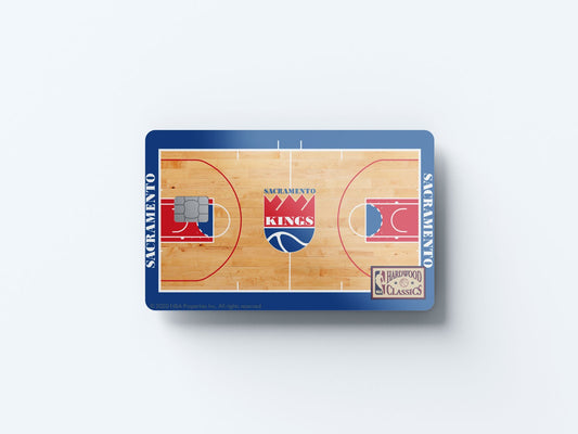 Watercolor sacramento kings retro courtside hardwood classics design | credit card sticker | small chip | credit card skin for nursery and home wall decor.