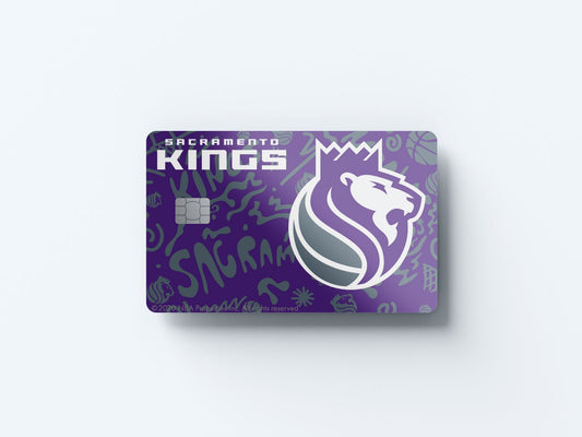 Watercolor sacramento kings team mural design | credit card sticker | small chip | credit card skin for nursery and home wall decor.