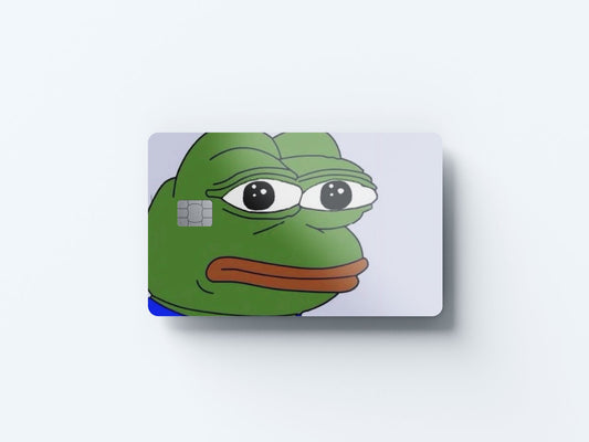 Watercolor sad frog design | credit card sticker | small chip | credit card skin for nursery and home wall decor.