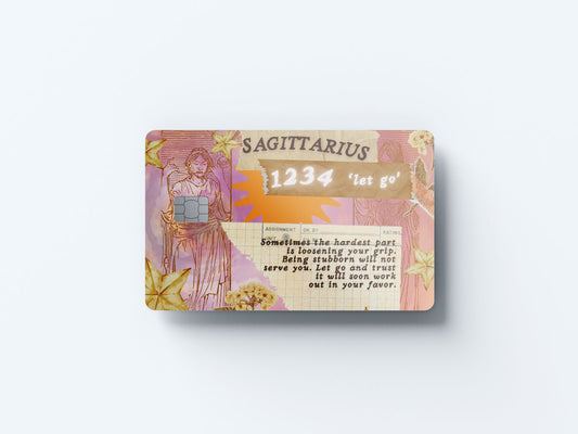 Watercolor sagittarius angel number design | credit card sticker | small chip | credit card skin for nursery and home wall decor.