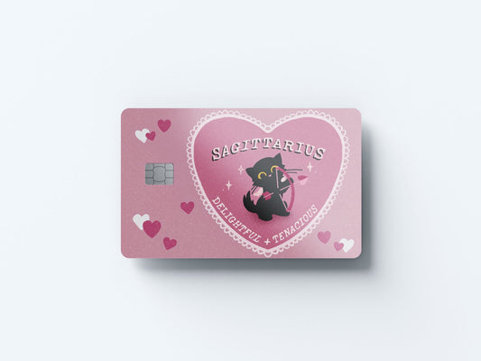 Watercolor sagittarius cat love design | credit card sticker | small chip | credit card skin for nursery and home wall decor.