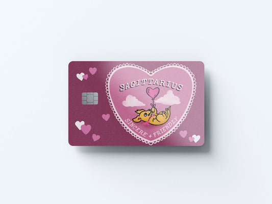 Watercolor sagittarius puppy love design | credit card sticker | small chip | credit card skin for nursery and home wall decor.