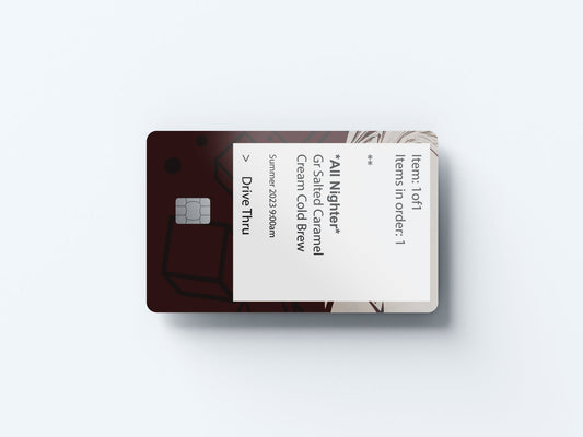 Watercolor salted caramel cream cold brew design | credit card sticker | small chip | credit card skin for nursery and home wall decor.