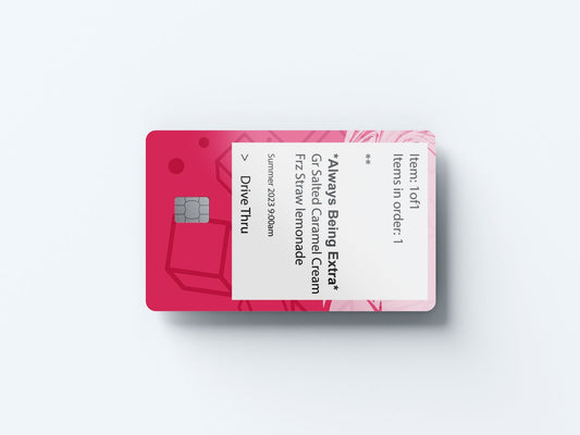 Watercolor salted caramel cream strawberry lemonade design | credit card sticker | small chip | credit card skin for nursery and home wall decor.