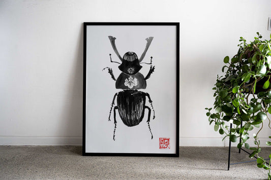 samurai beetle Asian Style Poster | Wall Art for Home & Office | High-Quality Print - High-Quality Visual Display