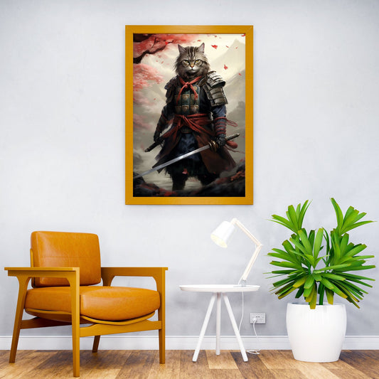 samurai cat japan Asian Style Poster | Wall Art for Home & Office | High-Quality Print - High-Quality Visual Display