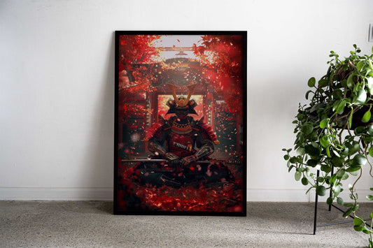 samurai cherry blossom Asian Style Poster | Wall Art for Home & Office | High-Quality Print - High-Quality Visual Display