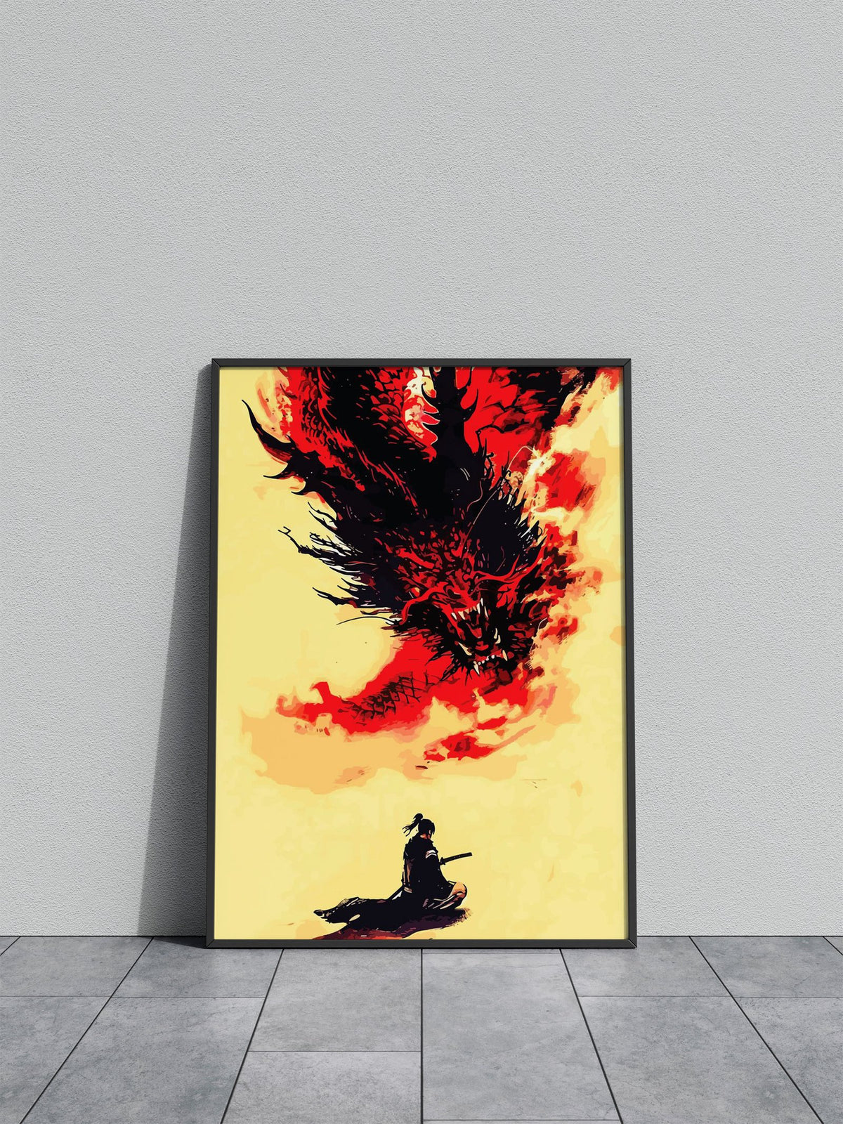 samurai dragon red Asian Style Poster | Wall Art for Home & Office | High-Quality Print - High-Quality Visual Display