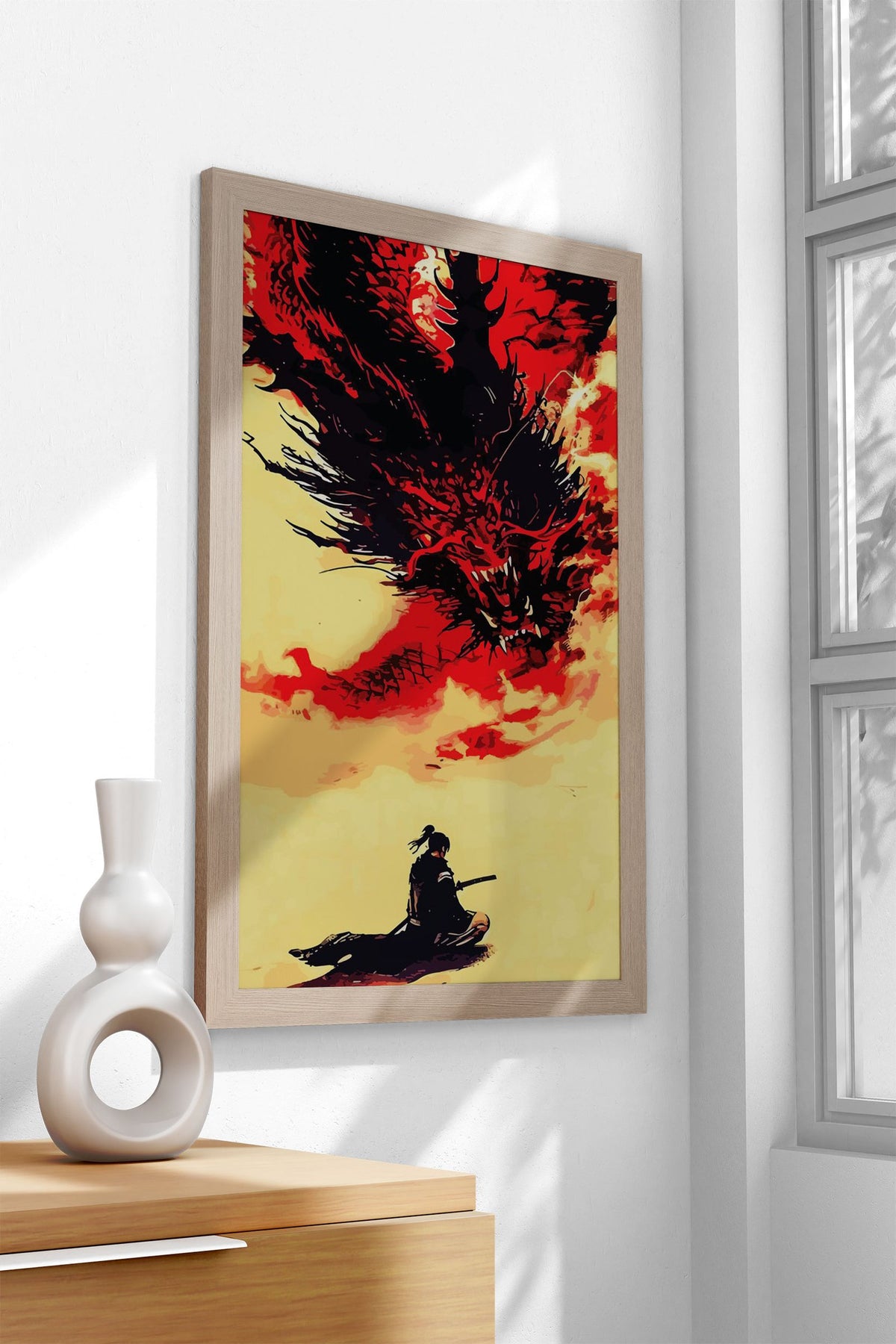 samurai dragon red Asian Style Poster | Wall Art for Home & Office | High-Quality Print - High-Quality Visual Display