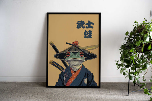samurai frog Asian Style Poster | Wall Art for Home & Office | High-Quality Print - High-Quality Visual Display