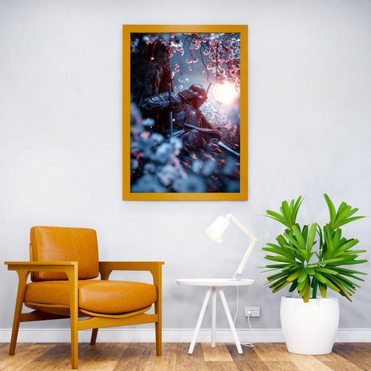 samurai shogun under moon Asian Style Poster | Wall Art for Home & Office | High-Quality Print - High-Quality Visual Display