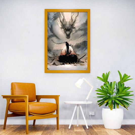 samurai the dragon Asian Style Poster | Wall Art for Home & Office | High-Quality Print - High-Quality Visual Display
