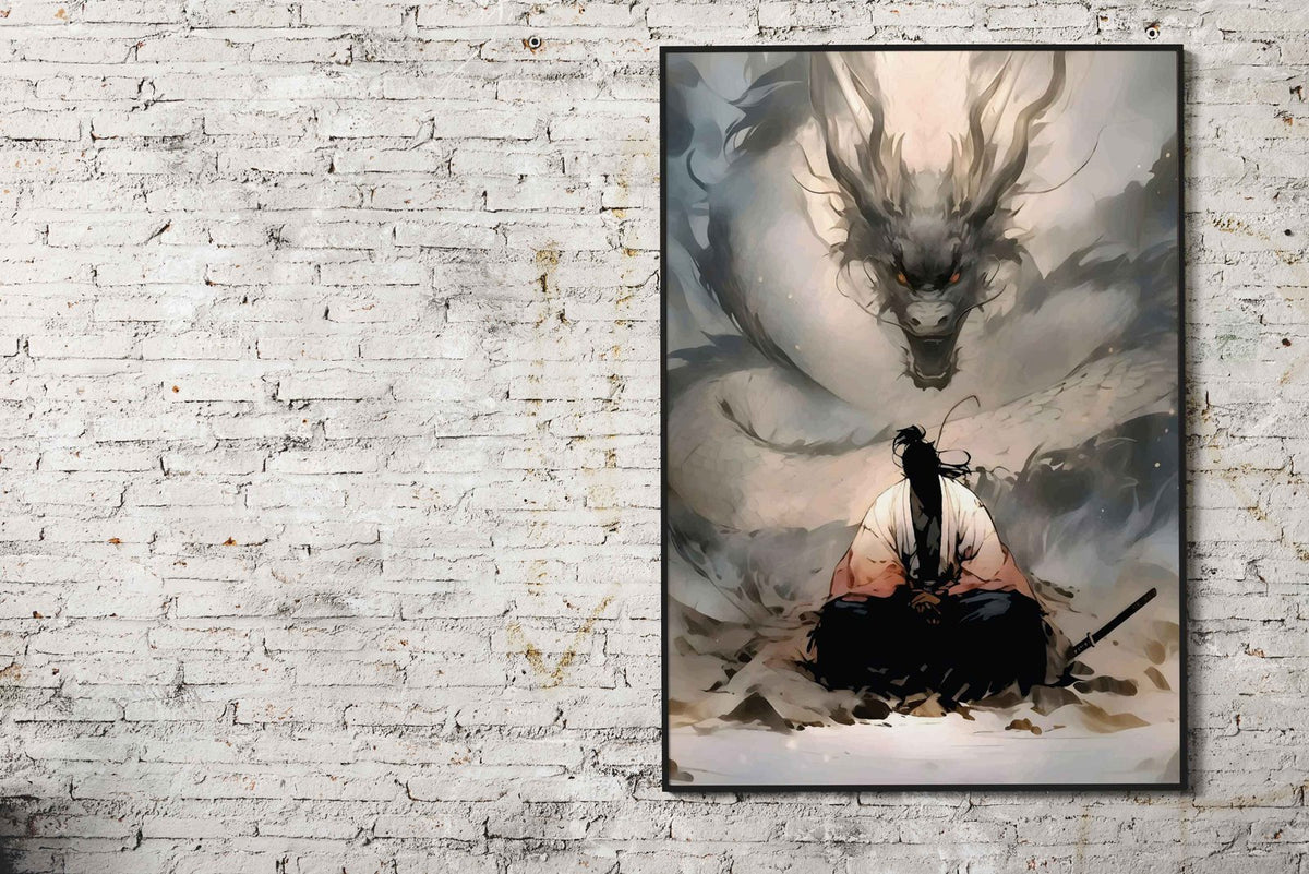 samurai the dragon Asian Style Poster | Wall Art for Home & Office | High-Quality Print - High-Quality Visual Display
