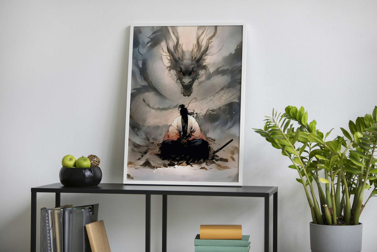 samurai the dragon Asian Style Poster | Wall Art for Home & Office | High-Quality Print - High-Quality Visual Display
