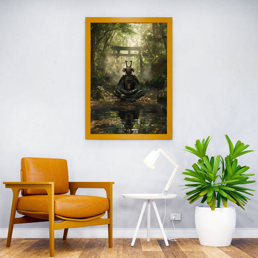 samurai warrior meditation Asian Style Poster | Wall Art for Home & Office | High-Quality Print - High-Quality Visual Display