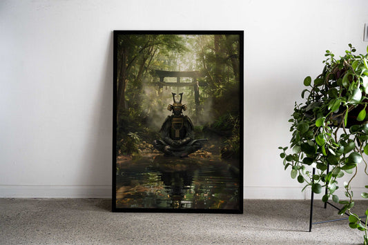 samurai warrior meditation Asian Style Poster | Wall Art for Home & Office | High-Quality Print - High-Quality Visual Display