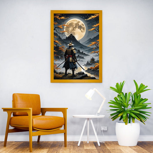 samurai warrior moon Asian Style Poster | Wall Art for Home & Office | High-Quality Print - High-Quality Visual Display