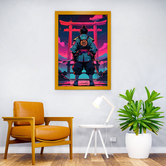 samurai with japan gate Asian Style Poster | Wall Art for Home & Office | High-Quality Print - High-Quality Visual Display