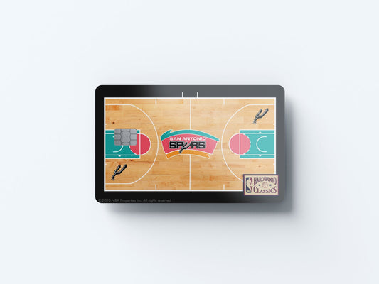 Watercolor san antonio spurs retro courtside hardwood classics design | credit card sticker | small chip | credit card skin for nursery and home wall decor.