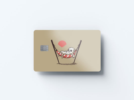 Watercolor sashimi hammock design | credit card sticker | small chip | credit card skin for nursery and home wall decor.