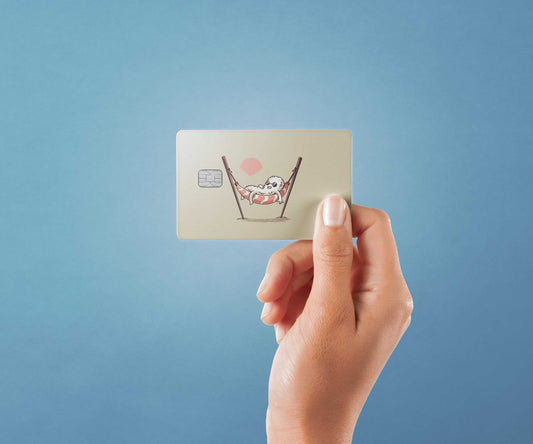 Watercolor sashimi hammock design | credit card sticker | small chip | credit card skin for nursery and home wall decor.