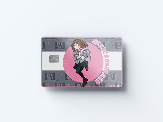 Watercolor school’s out ochaco uraraka design | credit card sticker | small chip | credit card skin for nursery and home wall decor.