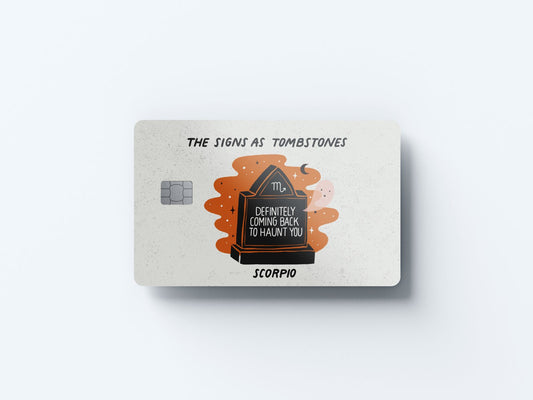 Watercolor scorpio as a tombstone design | credit card sticker | small chip | credit card skin for nursery and home wall decor.
