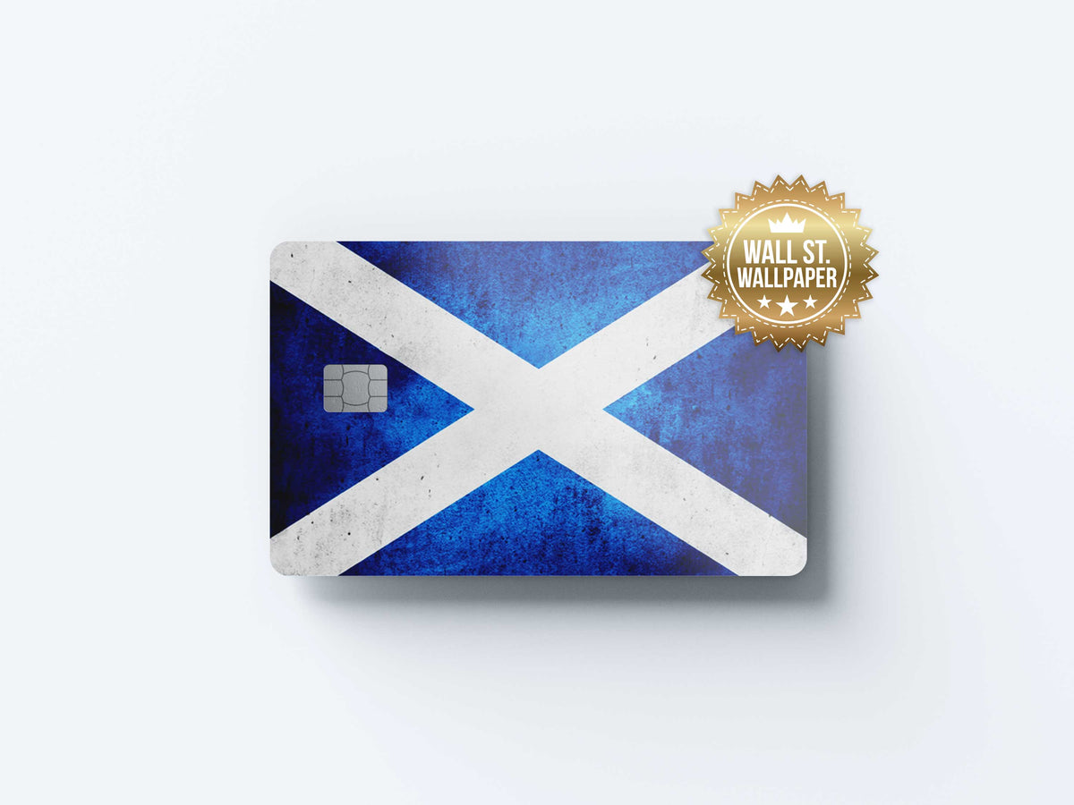 Scotland Retro Flag - Premium Vinyl Credit Card Skin Cover by Wonderwallsboutique