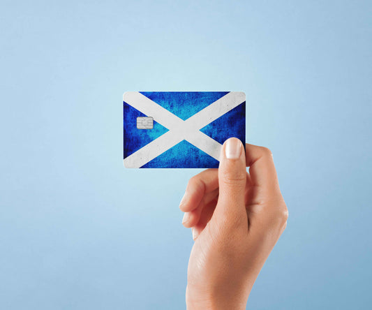 Scotland Retro Flag - Premium Vinyl Credit Card Skin Cover by Wonderwallsboutique