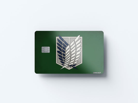 Watercolor scouts crest green design | credit card sticker | small chip | credit card skin for nursery and home wall decor.