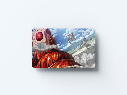 Watercolor scouts vs colossal titan design | credit card sticker | small chip | credit card skin for nursery and home wall decor.