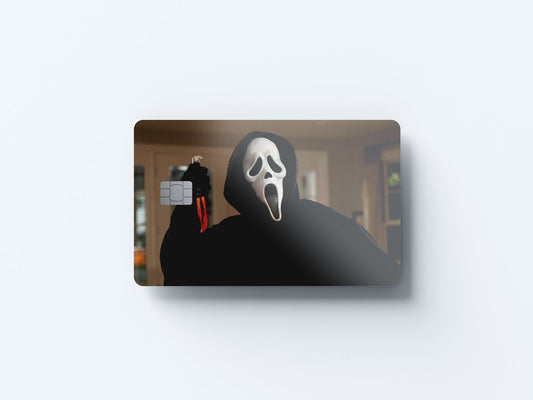 Watercolor scream ghostface design | credit card sticker | small chip | credit card skin for nursery and home wall decor.