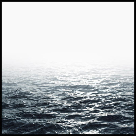 Watercolor sea horizon poster for nursery and home wall decor.
