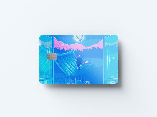 Watercolor secret protector design | credit card sticker | small chip | credit card skin for nursery and home wall decor.