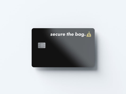Watercolor secure the bag design | credit card sticker | small chip | credit card skin for nursery and home wall decor.