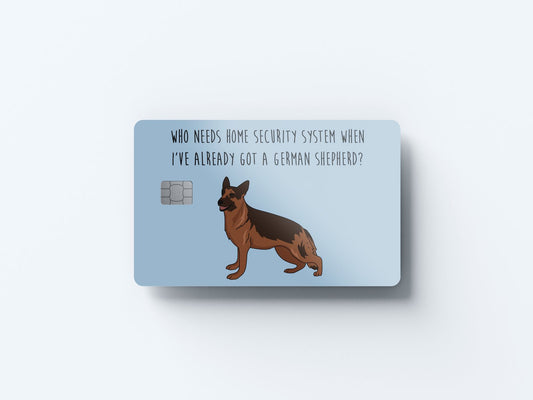 Watercolor security shepard design | credit card sticker | small chip | credit card skin for nursery and home wall decor.