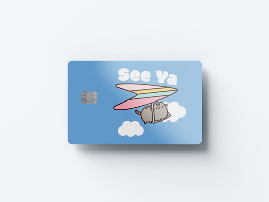 Watercolor see ya design | credit card sticker | small chip | credit card skin for nursery and home wall decor.