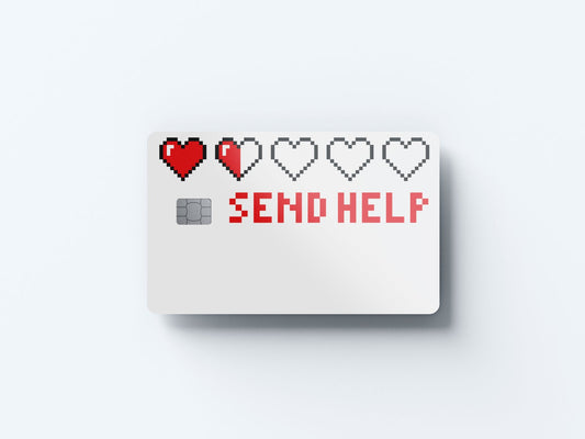 Watercolor send help design | credit card sticker | small chip | credit card skin for nursery and home wall decor.