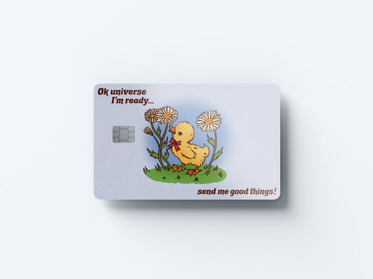 Watercolor send me good things design | credit card sticker | small chip | credit card skin for nursery and home wall decor.