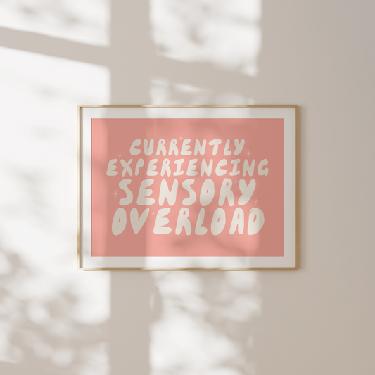 Currently Experiencing Sensory Overload | Cream and Peach | Landscape | Art Print - High-Quality Premium Wall Art Decor Sticker
