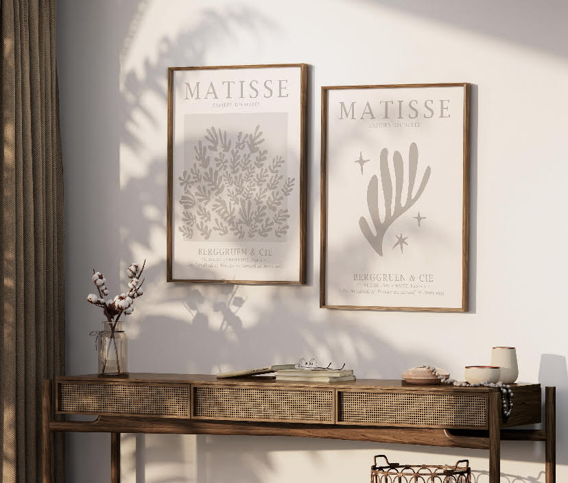 Set of Six Neutral Gallery Wall Prints Featuring Matisse and Picasso